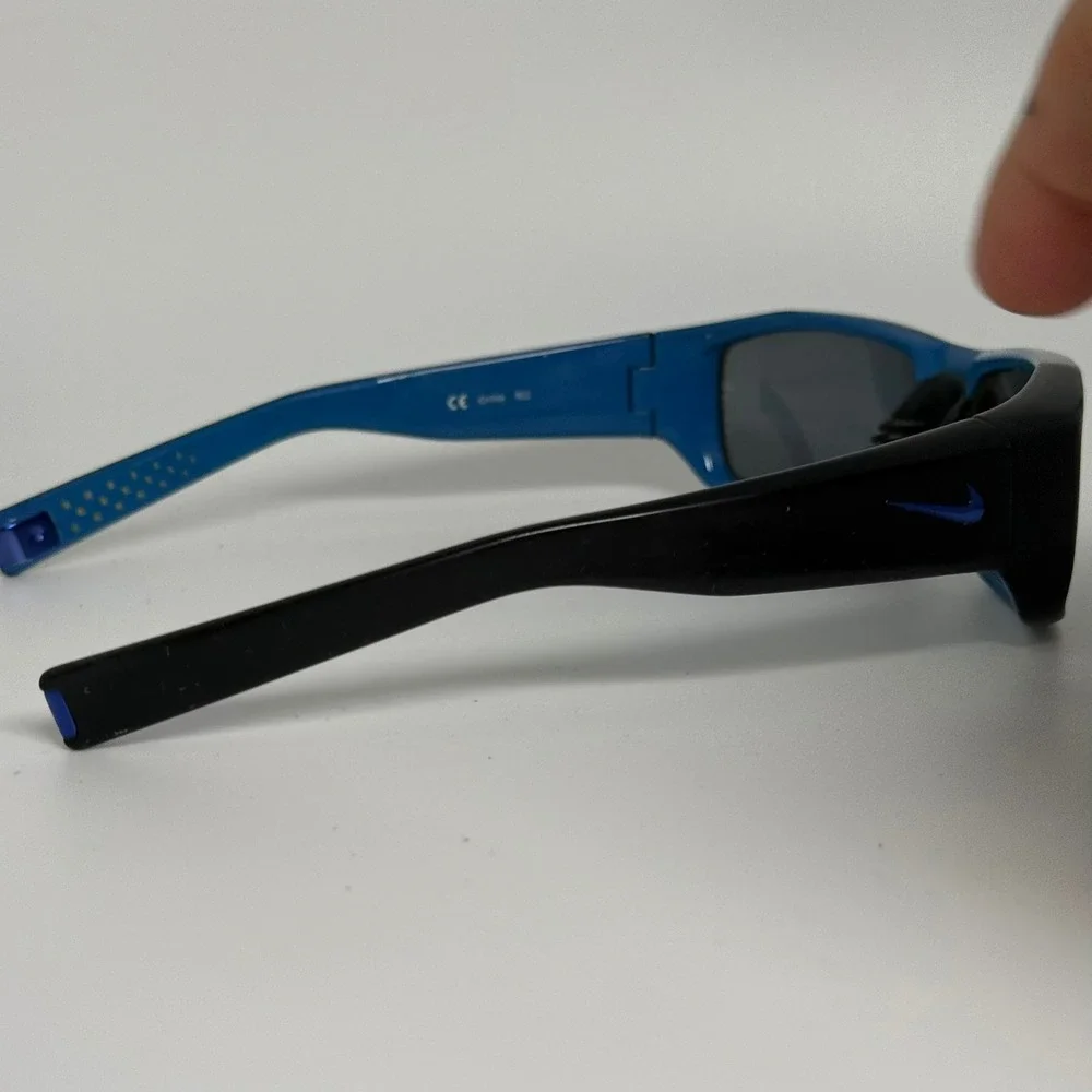 Nike Brazen Sunglasses Black Blue Wrap Sport Frames EV0758 049